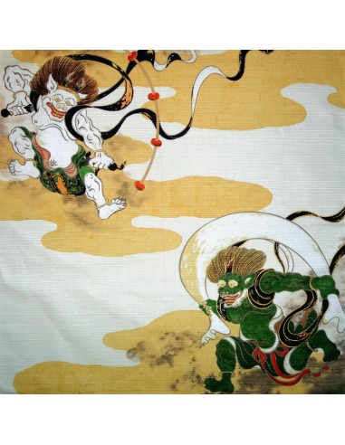 Furoshiki 50x50 - Dieux Fûjin et Raijin. Tissus et textile japonais