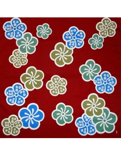 Furoshiki 90x90 rouge - Ôume. Tissus et textile japonais