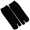 Tabi socks - Size 35 to 39 - Solid black color. Split toes socks