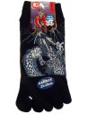 Chaussettes 5 orteils - Du 39 au 43 - Dragon et Mont Fuji. Chaussettes à orteils séparés.