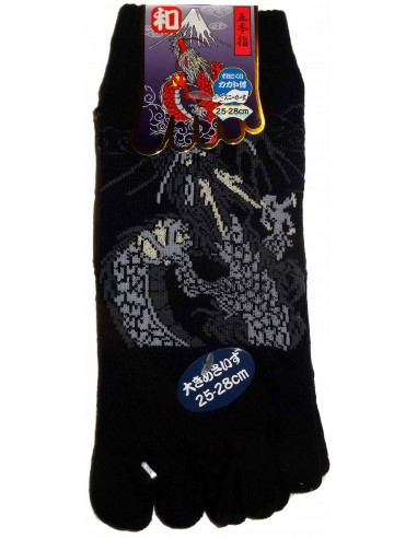 5-toes socks Size 39 to 43 - Dragon and Mount Fuji. Split toes socks.