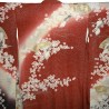Kimono Furisode rouge - motifs Ôgimon et grues