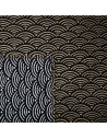 Carré de tissu japonais 52 x 52 bleu nuit - Motifs Seigaha