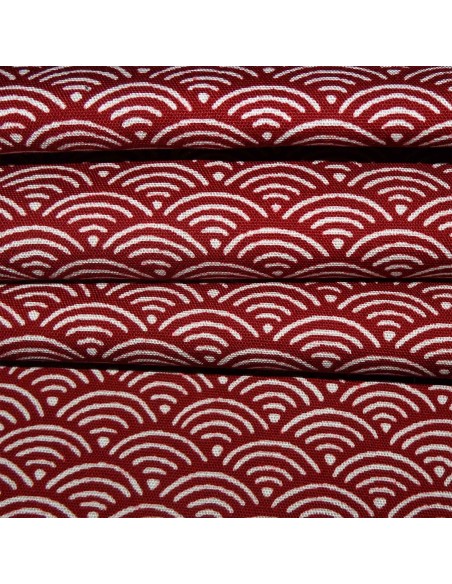 Japanese cloth 52x52 brick red - Seigaha prints