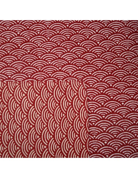 Carré de tissu japonais 52 x 52 rouge brique - Motifs Seigaha Carré de tissu japonais 52 x 52 rouge brique - Motifs Seigaha