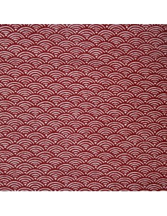 Japanese cloth 52x52 brick red - Seigaha prints 2