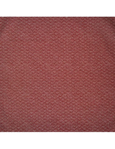 Carré de tissu japonais 52 x 52 rouge brique - Motifs Seigaha