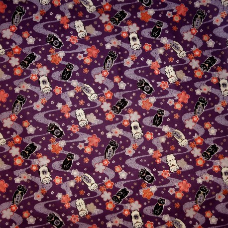 Japanese cloth 52x52 purple - ManekiNeko prints