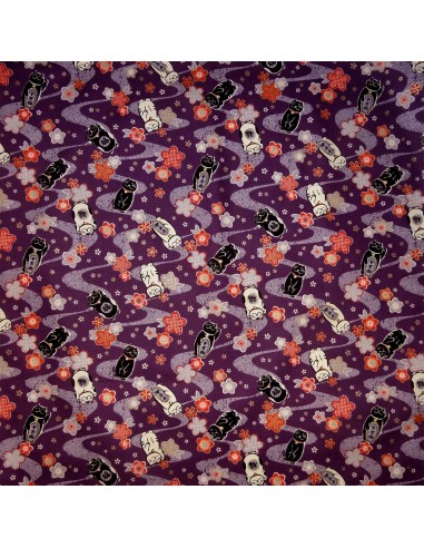 Japanese cloth 52x52 purple - ManekiNeko prints