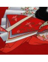 Furoshiki 67x67 rouge - Motif de Hime - Boutique en ligne de tissus japonais furoshiki