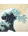 Furoshiki cloth 104x104 beige - Hokusaï's Great Wave