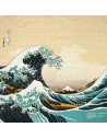 Furoshiki cloth 104x104 beige - Hokusaï's Great Wave