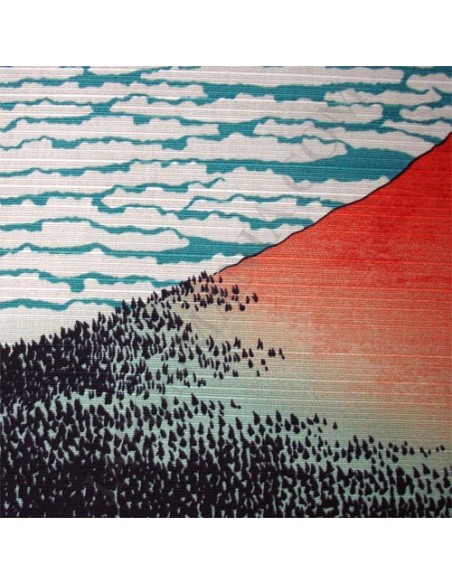 Furoshiki 104x104  bleu - Gaifû kaisei d'Hokusaï