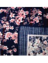 Furoshiki tissu japonaise 50x50 - Sakura Tsukiyo. Emballage cadeaux réutilisable en tissu.