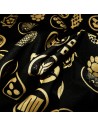 Carré de tissu japonais 52 x 52 noir - Motifs de Kamon. Emballage cadeaux en tissu.