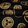 Japanese cloth 52x52 black - Kamon prints. Gift wrapping cloth.