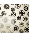 Japanese cloth 52x52 off-white - Kamon prints. Gift wrapping cloth.