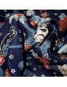 Japanese cloth 52x52 dark blue - maneki Neko prints. Gift wrapping cloth.