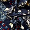 Carré de tissu japonais 52 x 52 indigo - Motifs de lapins Usagi. Emballage cadeaux en tissu.