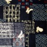 Japanese cloth 52x52 indigo - Usagi rabbits prints. Gift wrapping cloth.