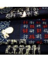 Carré de tissu japonais 52 x 52 indigo - Motifs de lapins Usagi. Emballage cadeaux en tissu.