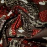 Carré de tissu japonais 52 x 52 marron - Motifs de lapins Usagi. Emballage cadeaux en tissu.