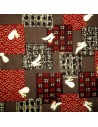 Japanese cloth 52x52 brown - Usagi rabbits prints. Gift wrapping cloth.