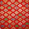Carré de tissu japonais 52 x 52 rouge - Motifs Ôgimon. Emballage cadeaux en tissu.