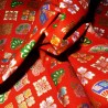 Carré de tissu japonais 52 x 52 rouge - Motifs Ôgimon. Emballage cadeaux en tissu.