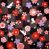Japanese cloth 52x52 black - Sakura Usagi. Gift wrapping cloth.