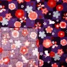 Japanese cloth 52x52 purple - Sakura Usagi. Gift wrapping cloth.
