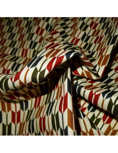 Carré de tissu japonais 52 x 52 écru - Motifs Yagasuri. Emballage cadeaux en tissu.