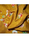 Japanese cloth 52x52 mustard - Owls prints. Gift wrapping cloth.