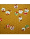 Japanese cloth 52x52 mustard - Owls prints. Gift wrapping cloth.