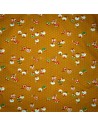 Japanese cloth 52x52 mustard - Owls prints. Gift wrapping cloth.