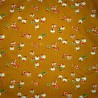 Carré de tissu japonais 52 x 52 moutarde - Motifs de chouettes. Emballage cadeaux en tissu.