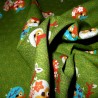 Japanese cloth 52x52 green - Owls prints. Gift wrapping cloth.