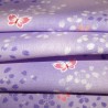 Carré de tissu japonais 52 x 52 parme - Sakura Yukata. Emballage cadeaux en tissu.