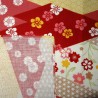 Carré de tissu japonais 52 x 52 Motifs floraux. Emballage cadeaux en tissu.