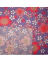 Carré de tissu japonais 52 x 52 parme - Sakura. Emballage cadeaux en tissu.