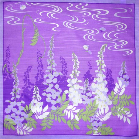 Japanese Furoshiki cloth 50x50 lavender - Wisteria. Reusable gift wrapping fabric.