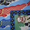 Furoshiki tissu japonaise 50x50 - Koinobori et Kintaro. Emballage cadeaux réutilisable en tissu.