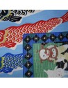 Japanese Furoshiki cloth 50x50 - Koinobori and Kintaro. Reusable gift wrapping fabric.