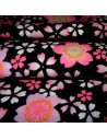 Carré de tissu japonais 52 x 52 noir - Sakura. Emballage cadeaux en tissu.