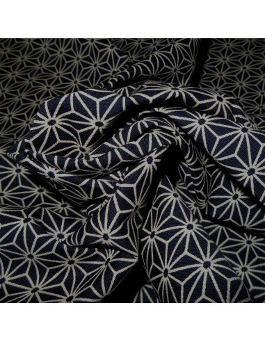 Japanese cloth 52x52 night blue - Asanoha prints. Gift wrapping cloth.