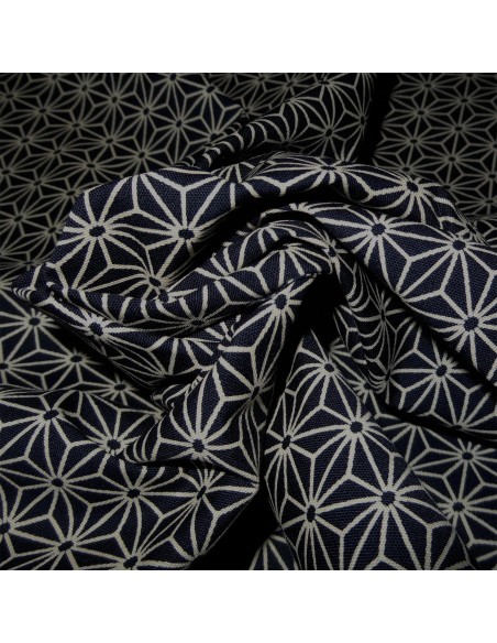 Japanese cloth 52x52 night blue - Asanoha prints. Gift wrapping cloth.