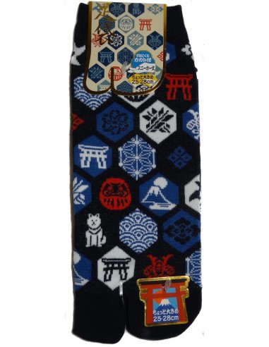 Chaussettes japonaise tabi - Du 39 au 43 - Motifs de Nippon Kamon. Chaussettes à orteils.