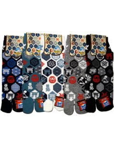 Chaussettes japonaise tabi - Du 39 au 43 - Motifs de Nippon Kamon. Chaussettes à orteils.
