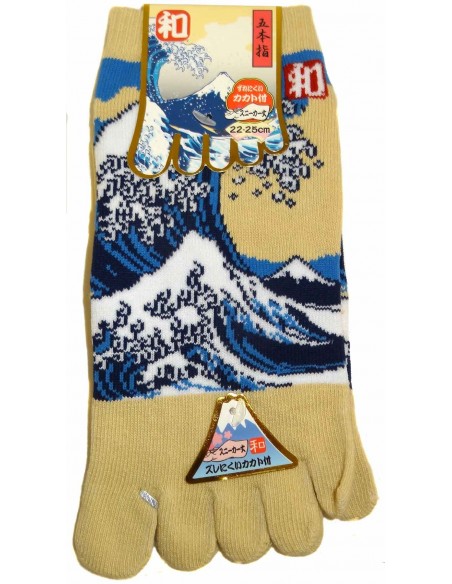 Chaussettes 5 orteils - Du 35 au 39 - Grande vague d'Hokusaï. Chaussettes japonaises à orteils séparées. Chaussettes 5 orteils - Du 35 au 39 - Grande vague d'Hokusaï. Chaussettes japonaises à orteils séparées.