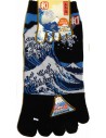 Chaussettes 5 orteils - Du 35 au 39 - Grande vague d'Hokusaï. Chaussettes japonaises à orteils séparées.